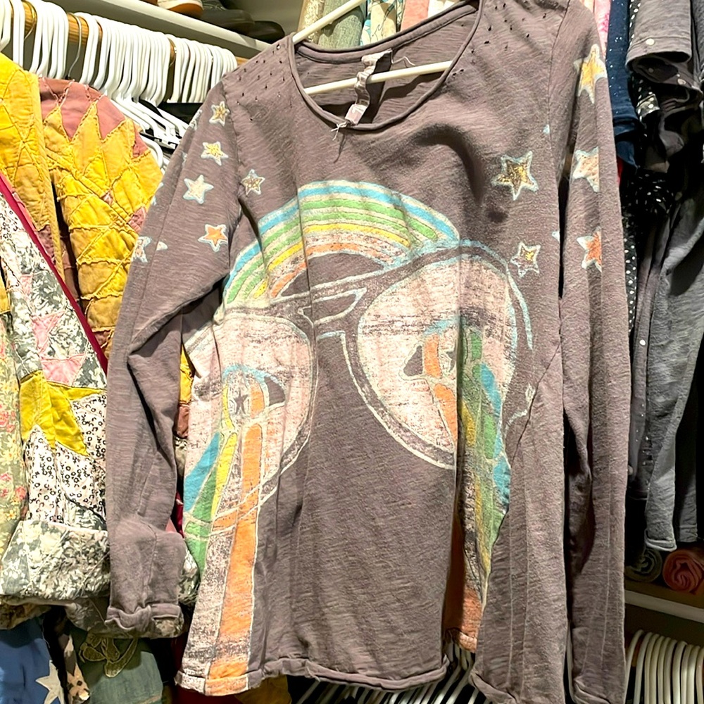 Magnolia Pearl long sleeve rainbow t-shirt